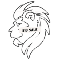 black friday big sale poster with a lion head on a black background